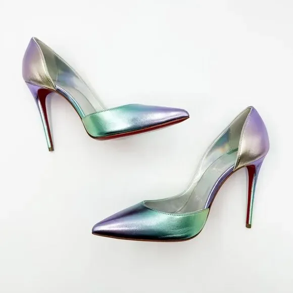 Christian Louboutin Iriza Pumps 100 Ombré Iridescent Heels EU 37.5 US 7.5 - Picture 9 of 14